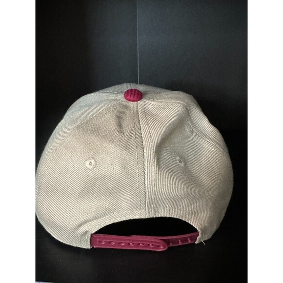 Findlay Rope Baseball Cap Snapback Hat Findlay Force Leather Patch Khaki Wine EX - Picture 3 of 4